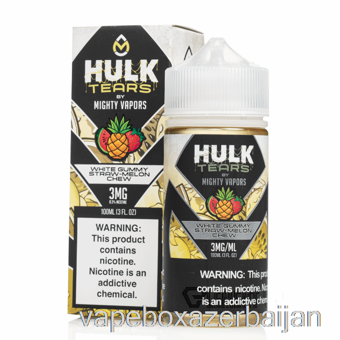 Vape Box Azerbaijan White Gummy Straw Melon Chew - Hulk Tears - 100mL 0mg